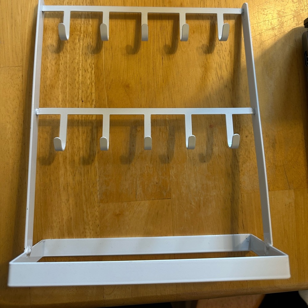 Tabletop Hook Rack Necklace Jewelry Holder White